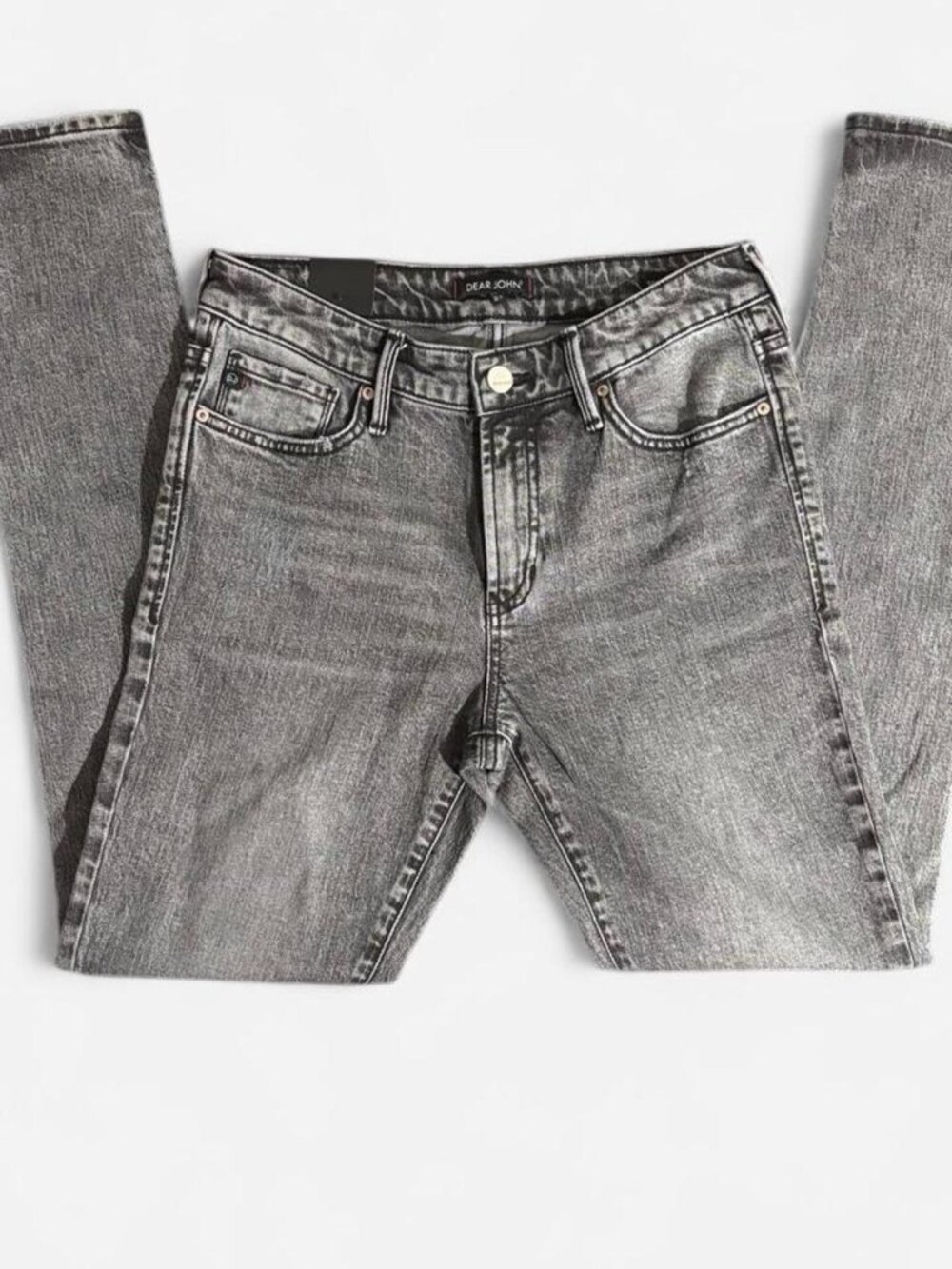 Dear John Gisele High Waisted Grey Skinny Jeans 27" Alt Punk Emo Denim